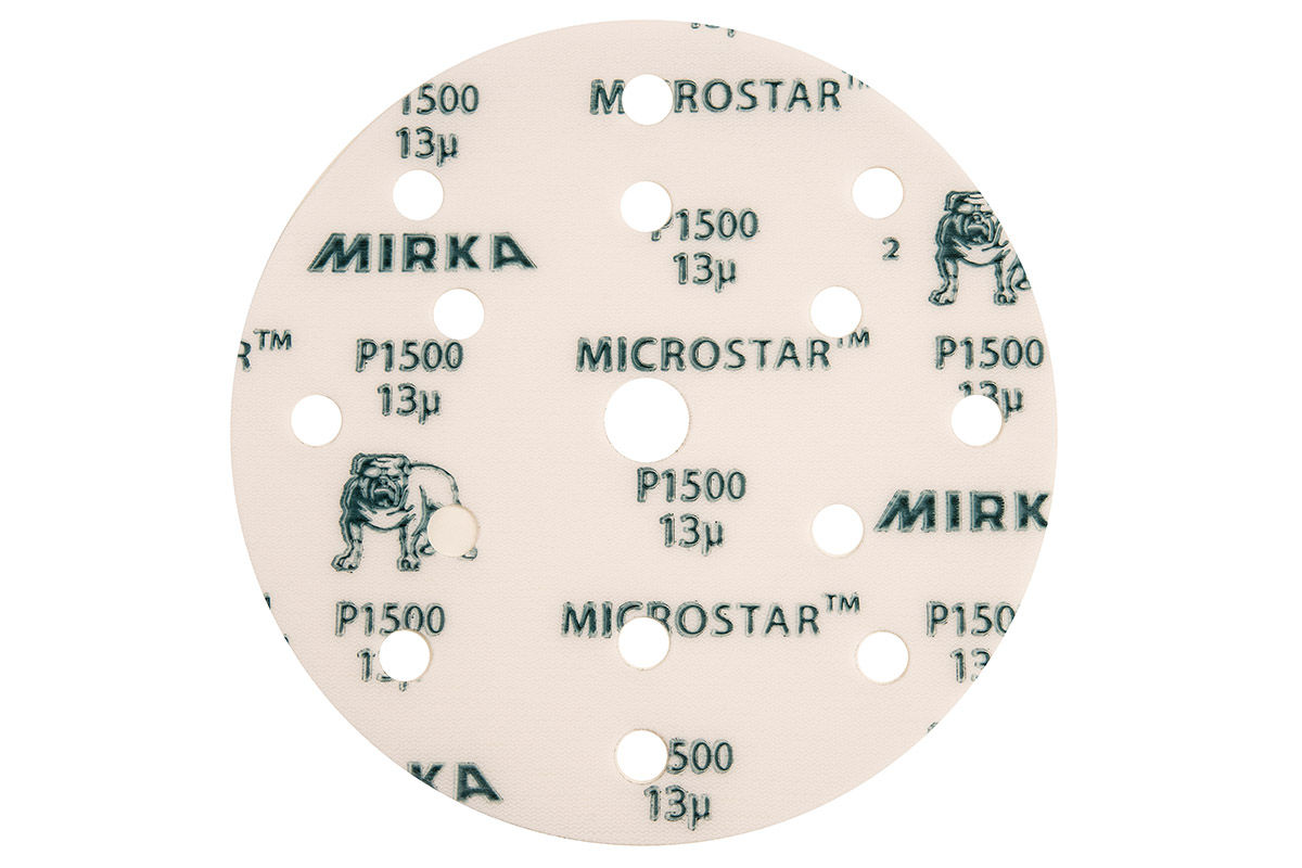 Film mài Mirka Microstar 150 mm 15 lỗ – matting và sửa lỗi sơn